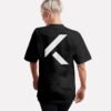 Black oversized t-shirt with white Kat Krush KK logo printed on the back Black oversized t-shirt with white Kat Krush KK logo printed on the back