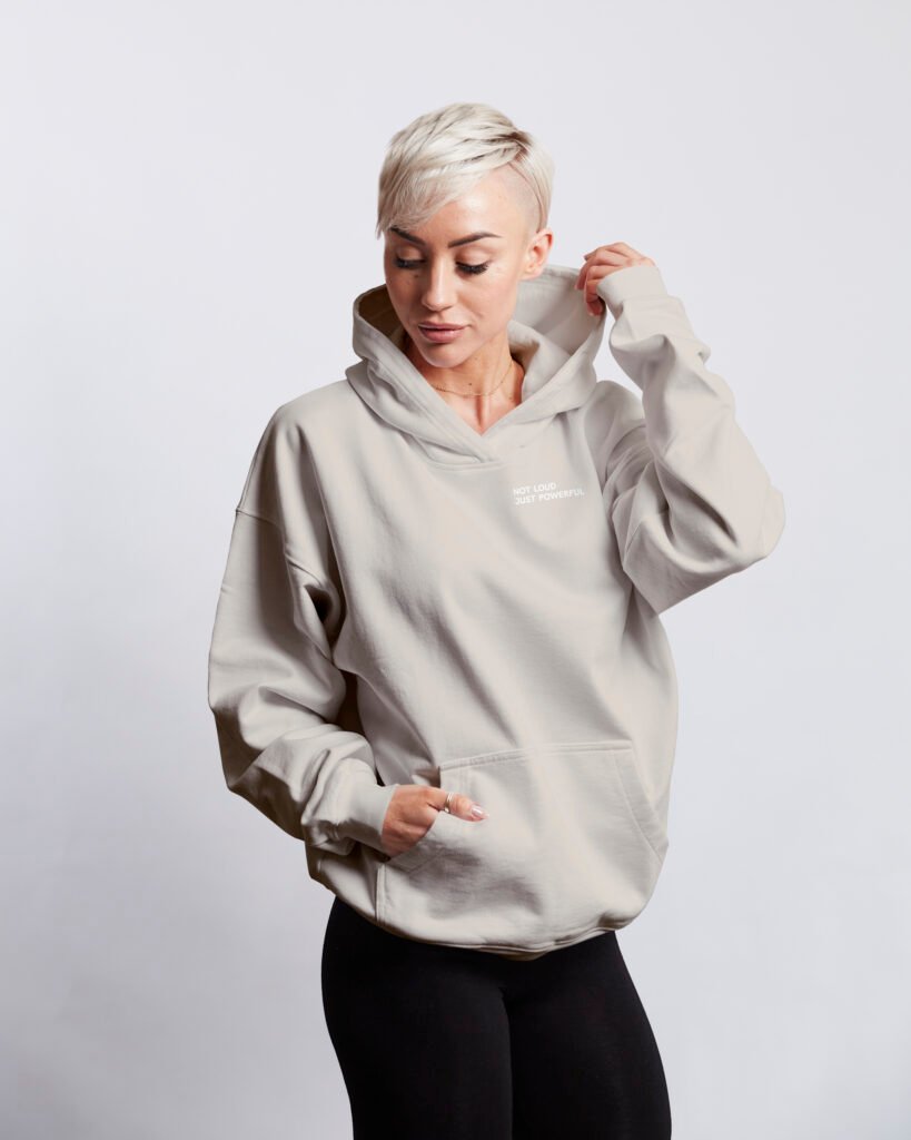 Minimal-Streetwear-Essentials 5 Natural raw oversized hoodie forming part of a minimal streetwear wardrobe