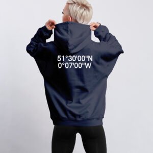 London Coordinates Oversized Hoodie – India Ink Grey