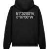 London Coordinates Hoodie - Minimal Streetwear
