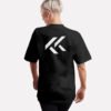 Black oversized 200gsm t-shirt with large KK logo back graphic