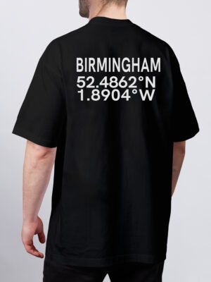 Birmigham coordinates t-shirt oversized streetwear UK back print