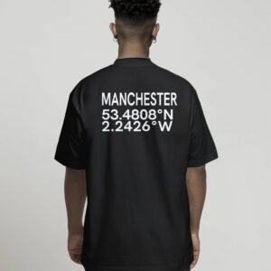 Manchester coordinates t-shirt oversized streetwear UK back print