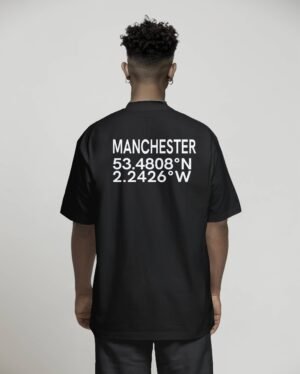 Manchester coordinates t-shirt oversized streetwear UK back print