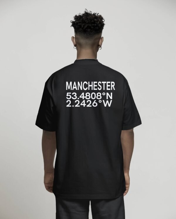 Manchester coordinates t-shirt oversized streetwear UK back print