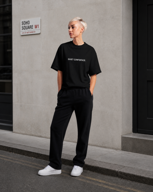 kk--tee-Confidence-Black-concrete Black Tee fabric premium cotton oversized fit streetwear