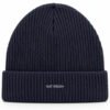 French Navy Kat Krush fisherman beanie with small white embroidered logo, front product view