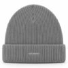 Grey Kat Krush fisherman beanie with small white embroidered logo, front product view